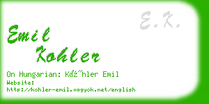 emil kohler business card